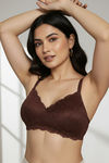 Zivame Dreamcatcher Padded Non Wired Medium Coverage Lace Bra - Rum Raisin — thumbnail 5